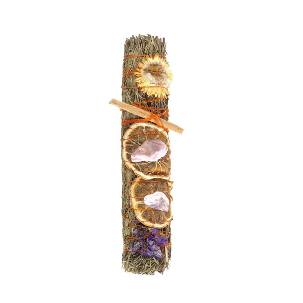 9in Ritual Wand Smudge Stick with Rosemary, Lavender, and Orange