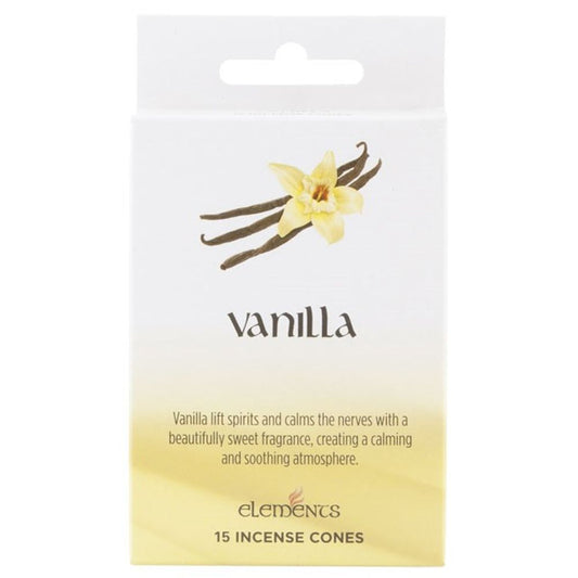 Set of 12 Packets of Elements Vanilla Incense Cones