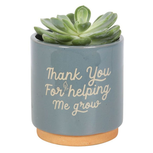 Blue Thank You For Helping Me Grow Plant Pot