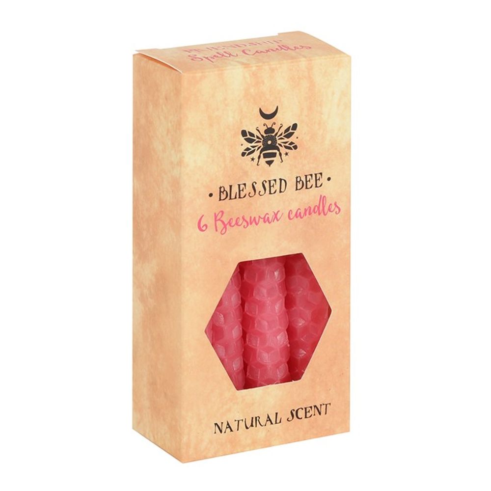 Set of 6 Pink Beeswax Spell Candles