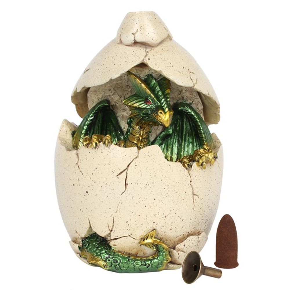 Green Dragon in Egg Backflow Incense Burner