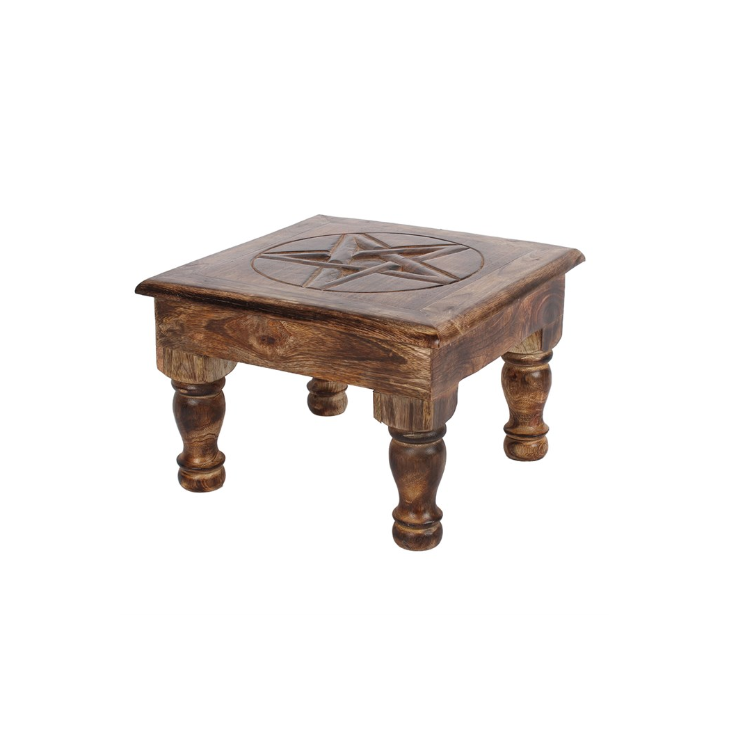 Mango Wood Pentagram Altar Table - Image 3