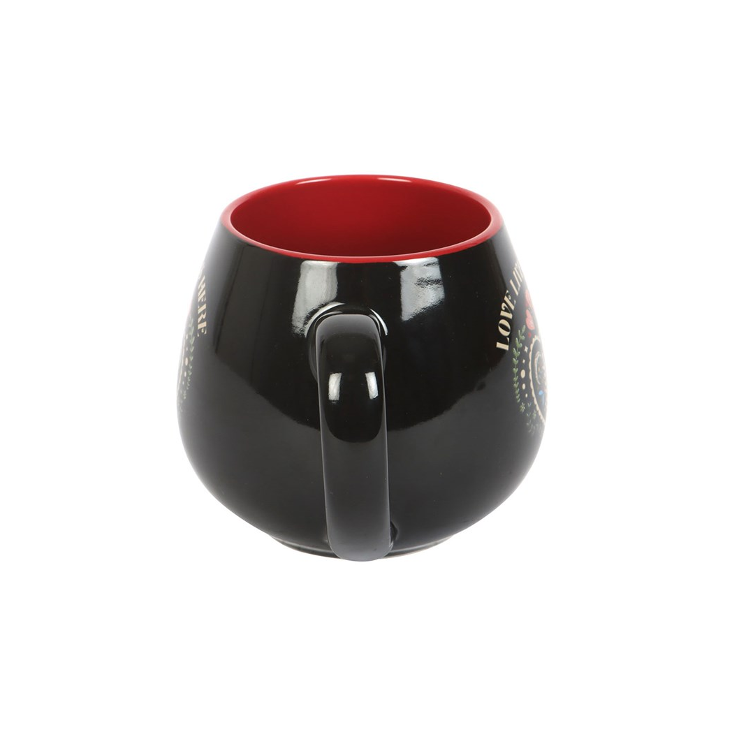 Love Lives Here Folk Heart Rounded Mug - Image 3